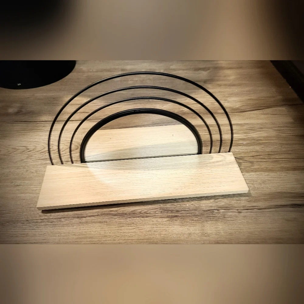 *Black* Half Moon Wall Shelf & Mirror